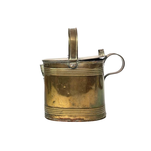 105 - A miner's lamp, labelled 3. Serial number 48136, height 26cm, together with a copper ships binnacle ... 