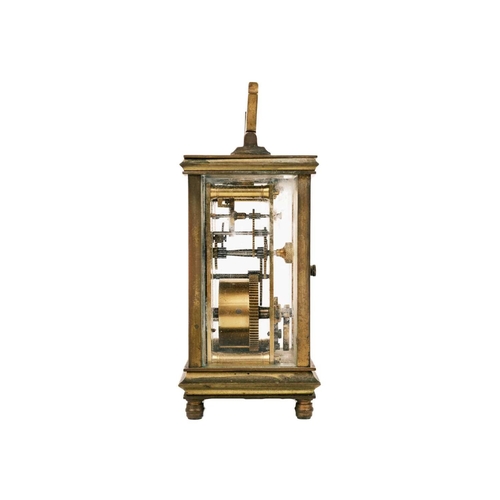 118 - A French brass cased carriage timepiece. Early 20th century, height 13cm, and other items, including... 