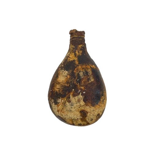 150 - A South American lime gourd. Height 16cm together with an Anthropology Leaflet 16 Use of Tabacco in ... 