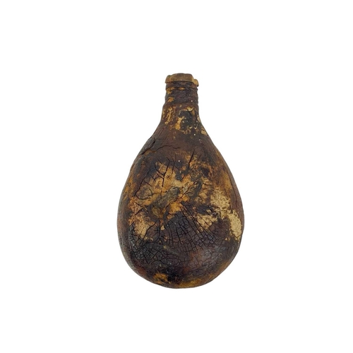 150 - A South American lime gourd. Height 16cm together with an Anthropology Leaflet 16 Use of Tabacco in ... 