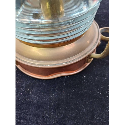 157 - A pair of copper and brass Anchorlight ship's lights. Clark Bros London Bristol, height 29cm. Mishap... 