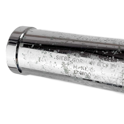 198 - A Siebe Gorman & Co Ltd chrome plated diver's torch. Early-mid 20th century, stamped number A.P. 445... 