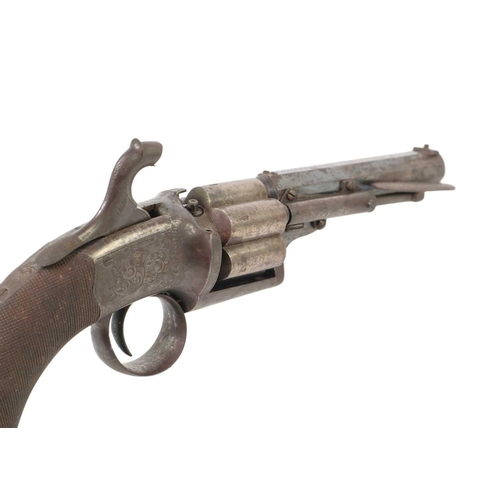 217 - A mid Victorian transitional percussion six shot pistol by Parker, Field & Sons. Octagonal 4