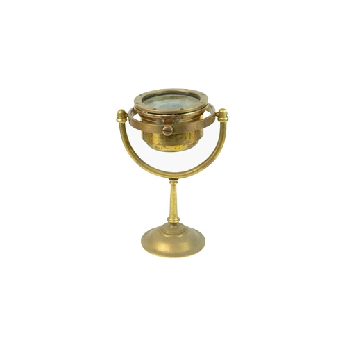 239 - A Cassens & Plath brass binnacle compass. On a gimbal stand, number 6275/4, height 27cm, diameter of... 