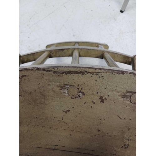 247 - A primitive painted Welsh style stick back Windsor chair. 19th/early 20th century, with a stepped to... 