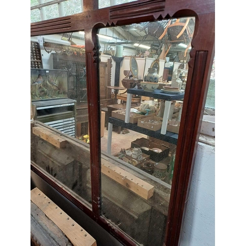 300 - A Late Victorian triple plate over mantle mirror. Criddle & Smith House Furnishers Truro brass plate... 