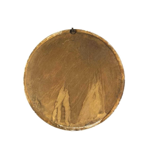 310 - A Regency style circular gilt convex wall mirror. The deeply moulded frame with applied ball ornamen... 