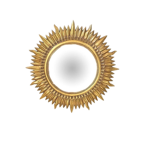 313 - Two modern gilt framed sunburst style wall mirrors. Each is approximately 75cm diameter (2).