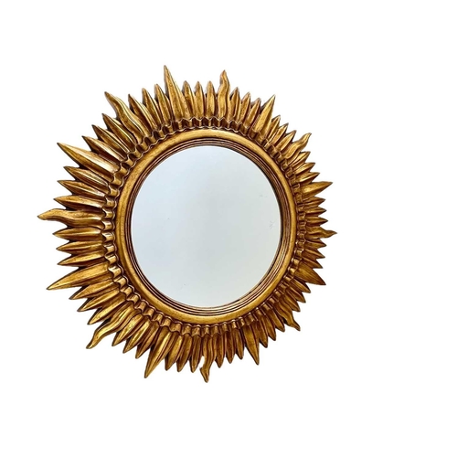 313 - Two modern gilt framed sunburst style wall mirrors. Each is approximately 75cm diameter (2).