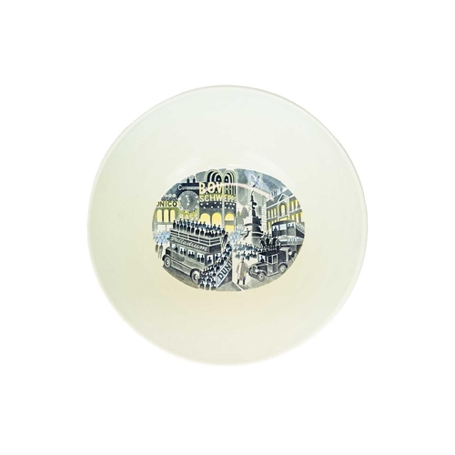 380 - Eric Ravilious for Wedgwood, a large boat race bowl. Circa 1938, internally printed with a view of P... 