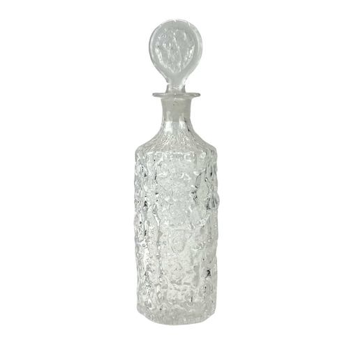 389 - A collection of retro glassware including Whitefriars. A Whitefriars knobbly glass vase 12cm in heig... 