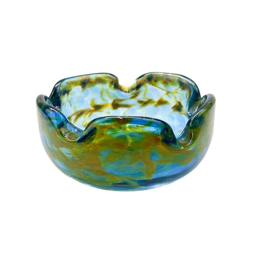 398 - A Murano glass trefoil ashtray/bowl. Diameter 15cm together with three other various mid century gla... 