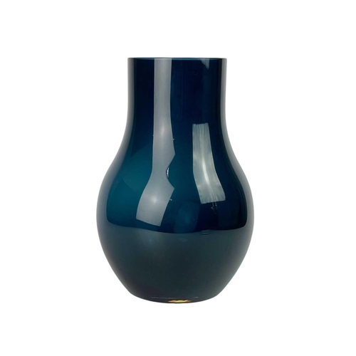 412 - A Georg Jensen Cafu glass vase. Steel grey/blue, etched mark, height 30cm. There are no condition is... 