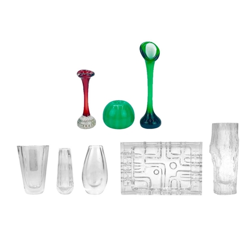 414 - Eight pieces of Scandinavian art glass. Including Tapio Wirkkala (1915-1985) for Iittala, an Avena m... 