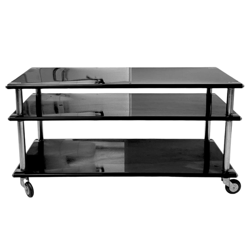 425 - A Habitat lacquered steel three tier side unit on castor wheels. Height 52cm, width 100cm, depth 50c... 