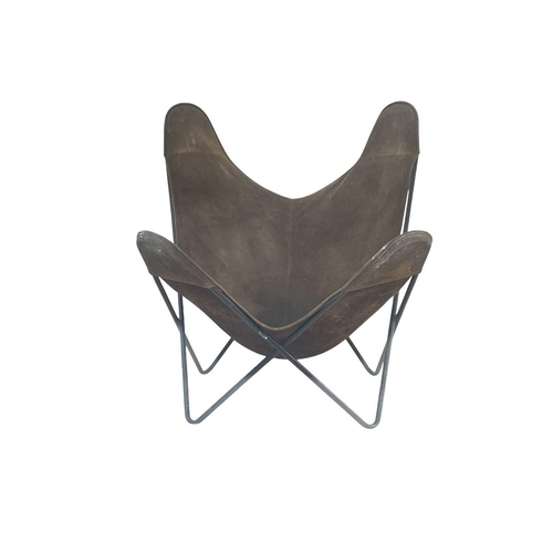 427 - After Grupo Austral, Bonnet, Kurchan, Ferrari-Hardoy Butterfly chair. Black steel tubular frame with... 