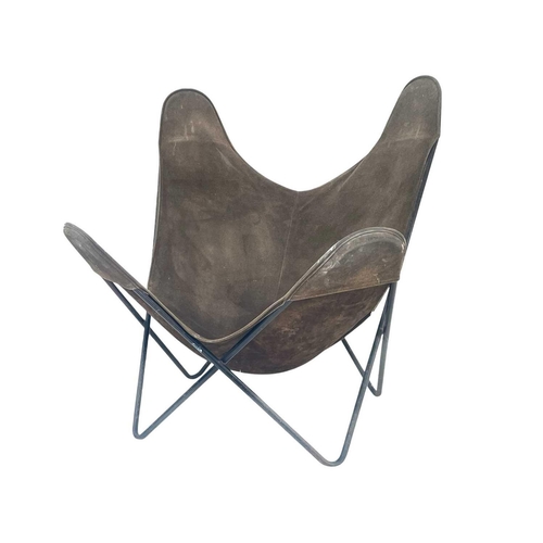 427 - After Grupo Austral, Bonnet, Kurchan, Ferrari-Hardoy Butterfly chair. Black steel tubular frame with... 