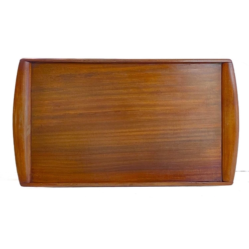 435 - A Robin Nance rectangular walnut tray. With integral handles, stamped mark Nance Workshops St. Ives,... 