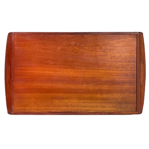 435 - A Robin Nance rectangular walnut tray. With integral handles, stamped mark Nance Workshops St. Ives,... 