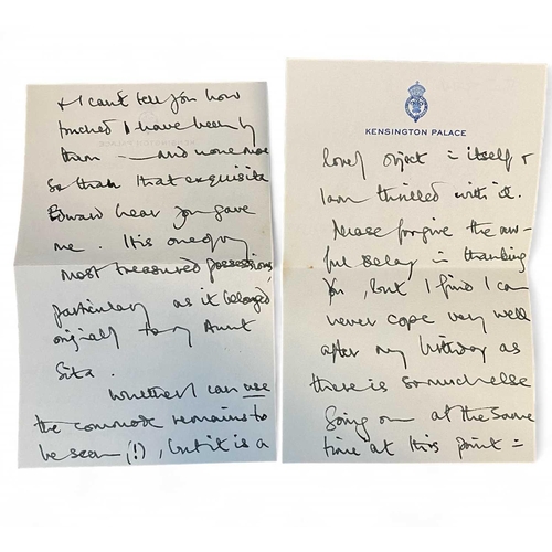 443 - HRH King Charles III (when Prince of Wales) A personal letter with the King's autograph A handwritte... 