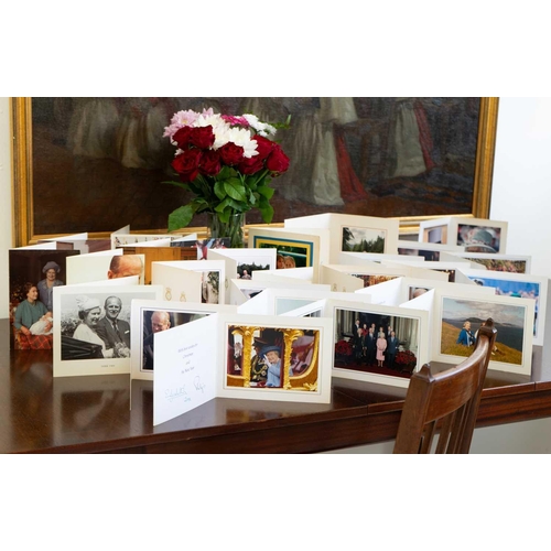 446 - An exceptional Royal collection of cards from Her Majesty Queen Elizabeth II & Prince Philip Sent to... 