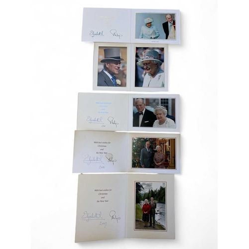 446 - An exceptional Royal collection of cards from Her Majesty Queen Elizabeth II & Prince Philip Sent to... 