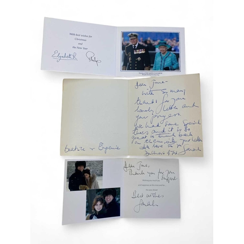 446 - An exceptional Royal collection of cards from Her Majesty Queen Elizabeth II & Prince Philip Sent to... 