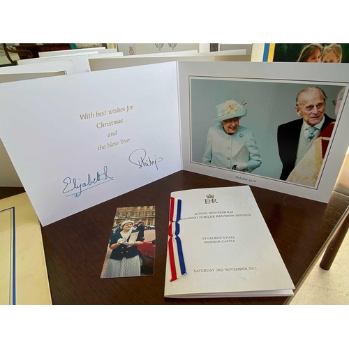 446 - An exceptional Royal collection of cards from Her Majesty Queen Elizabeth II & Prince Philip Sent to... 