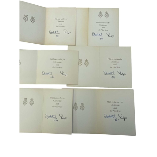 446 - An exceptional Royal collection of cards from Her Majesty Queen Elizabeth II & Prince Philip Sent to... 