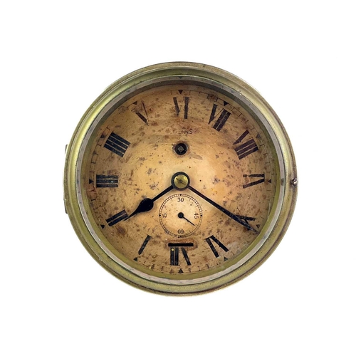 531 - A Smiths brass ship's bulkhead clock. Diameter 18cm, together with a Short & Mason compensated anero... 