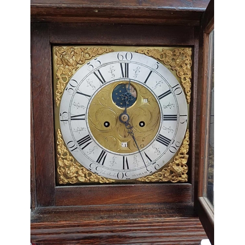 534 - An 18th century oak cased eight-day longcase clock by Edward Barlow, Oldham. The 31cm (12