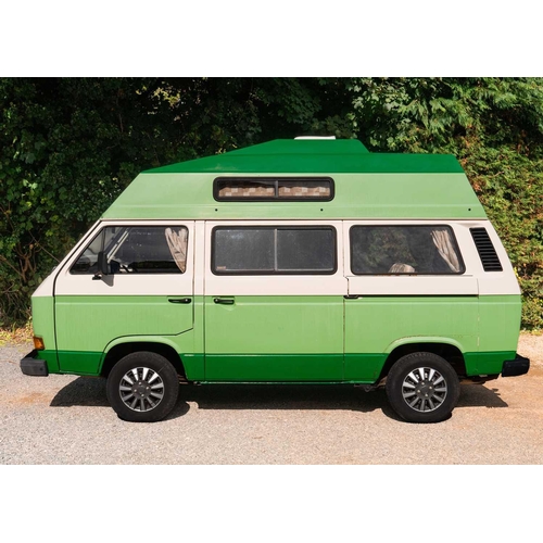 537 - A VW T25 Campervan, 1987. Water-cooled engine, MOT until June 2025, petrol, sleeps four with built-i... 