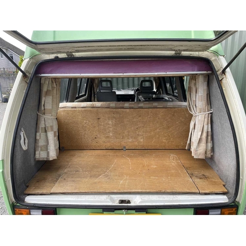 537 - A VW T25 Campervan, 1987. Water-cooled engine, MOT until June 2025, petrol, sleeps four with built-i... 