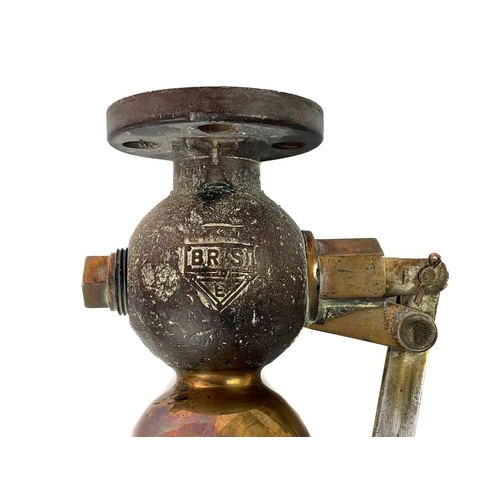 539 - A brass locomotive whistle. The valve is stamped BR(S) along with the Eastleigh triangle, and furthe... 