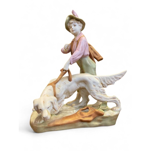 567 - A Royal Dux porcelain figure group of a boy riding a donkey. Height 37.5cm together with a Royal Dux... 