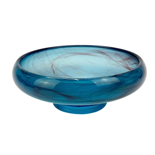 584 - A collection of Davidson pressed glass. To include a blue cloud glass bowl, diameter23.5cm, a blue c... 