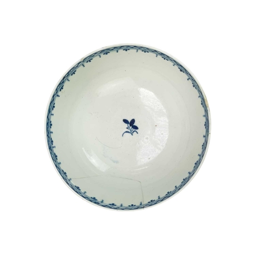 587 - A Newhall bowl decorated with flower sprays. Diameter 16cm and an English porcelain bowl and two Wed... 