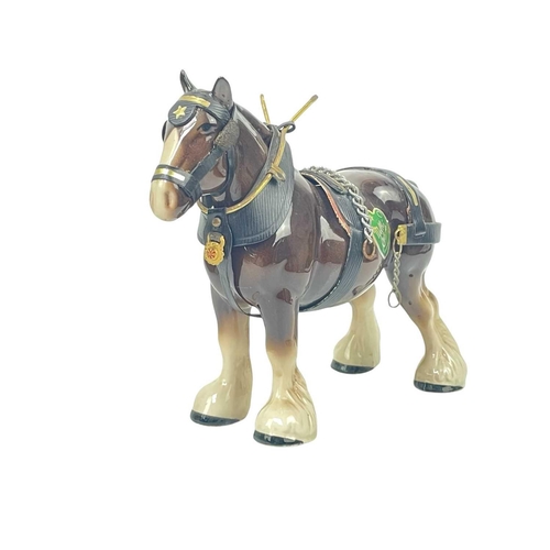 592 - A Beswick matt glaze CH Burnham Beauty. Height 27cm together with a Beswick gloss glaze Shire horse,... 