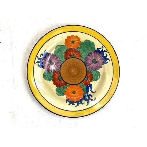 612 - Three Clarice Cliff Gay Day pattern side plates. Newport and Wilkinson makers marks. (3)