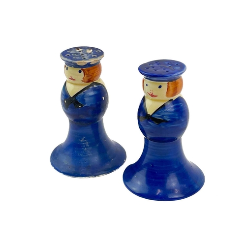 640 - A Clarice Cliff United Services pepper pot. Bizarre Newport Pottery marks together with another Unit... 