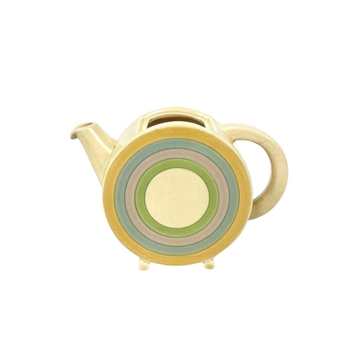 647 - A Clarice Cliff Bon Jour shape teapot and cover. Wilkinson Ltd marks, height 13cm together an Odilon... 