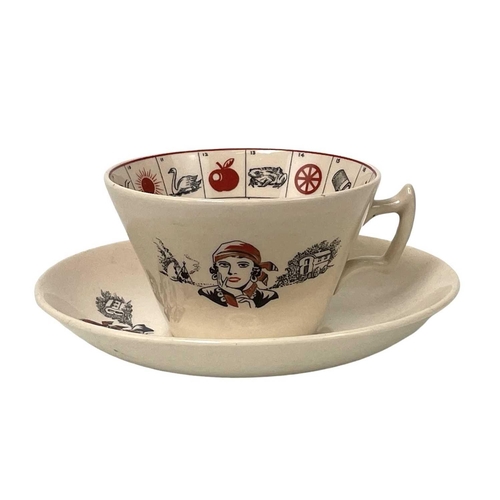 659 - A Rare Susie Cooper left hand Moustache cup and saucer. Susie Cooper Production Burslem marks togeth... 