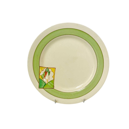 671 - A Clarice Cliff Tiger Tree pattern dinner plate. Wilkinson Ltd marks, together with a Stroud pattern... 