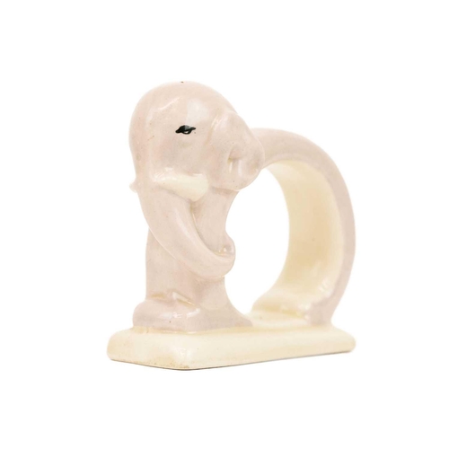 685 - A scarce Clarice Cliff Elephant serviette ring. Height 7cm.