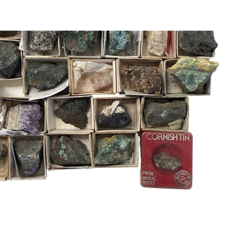 69 - A collection of 58 named Cornish mineral specimens. To include quartz Hendra Pit St Dennis, malachit... 