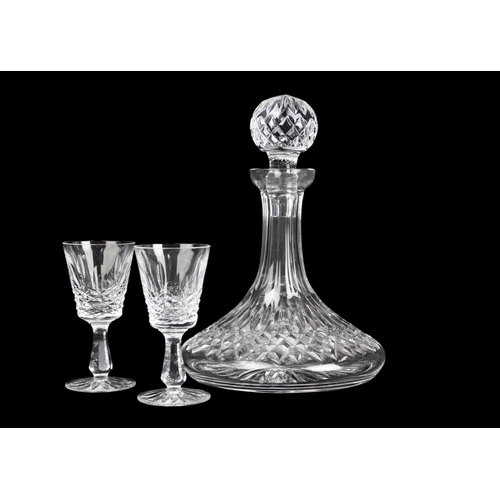 695 - A Waterford Crystal part suite. Lismore pattern comprising: six hock, five claret, five champagne fl... 