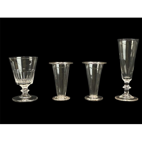 701 - Four ale glasses, 18th/19th century. Largest height 15cm, two jelly glasses, height 9.5cm and six wi... 