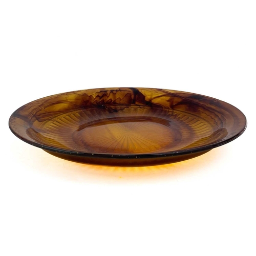 706 - A collection of Davidson amber cloud pressed glass. To include a footed bowl, a footed bowl with fol... 