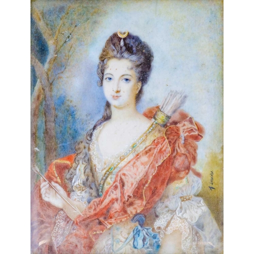 72 - French School, late 19th century. A miniature portrait inscribed Duchess d'Orleans, indistinctly sig... 