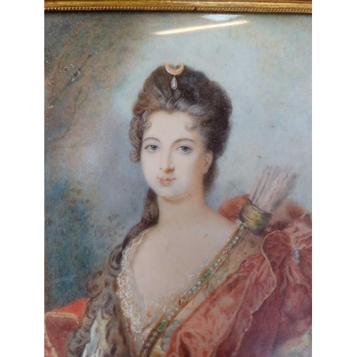 72 - French School, late 19th century. A miniature portrait inscribed Duchess d'Orleans, indistinctly sig... 